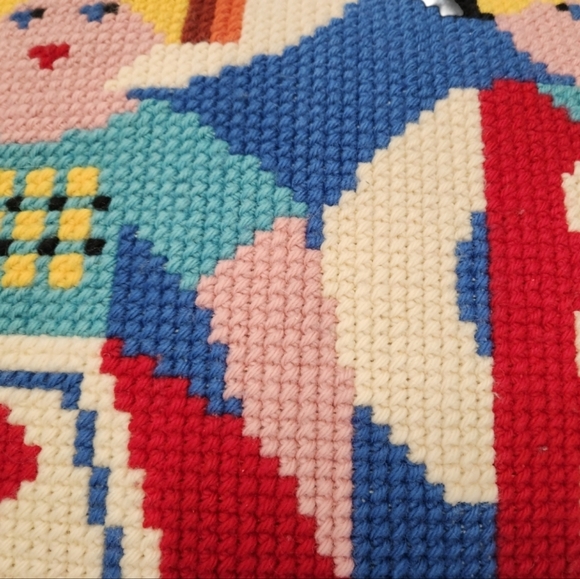 Scheepjeswol Holland Dutch Couple Cross Stitch Embroidery  Pillow 18” - Picture 3 of 6